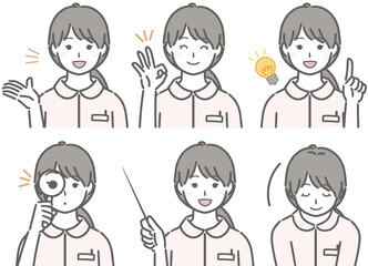 解説する若い女性看護師