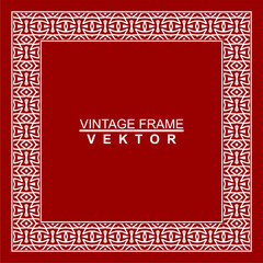 Vintage ornamental vector frame. Vector illustration template for design