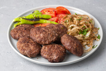 Traditional Turkish food; Turkish meatballs, Turkish name; Akcaabat kofte or kuru kofte)