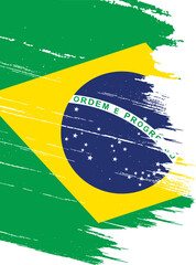 Brazil  flag with brush paint textured isolated  on png or transparent background,Symbol Brazil,template for banner,advertising ,promote, design,vector,top  win sport country