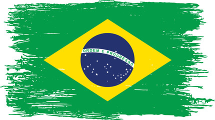 Brazil  flag with brush paint textured isolated  on png or transparent background,Symbol Brazil,template for banner,advertising ,promote, design,vector,top  win sport country