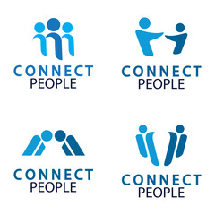 People Connect logo design template. connection logo for business