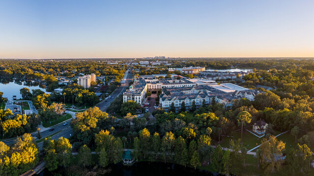 Aerial view of Maitland, Florida located north of Orlando. October 2, 2022.