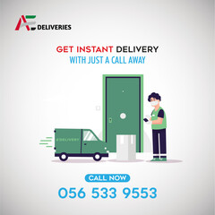 Delivery Services Service Home House Door-to-Door Shop to Deliver Bike Rider Bikiya Riding Van Box  on call cash on Deliveries Food Items