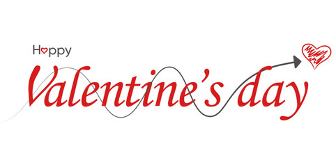 Valentine's Day vector illustration text with transparent background