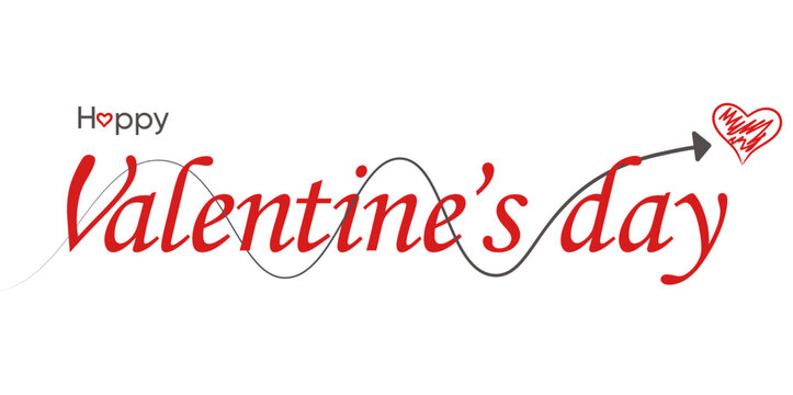 Valentine's Day vector illustration text with transparent background