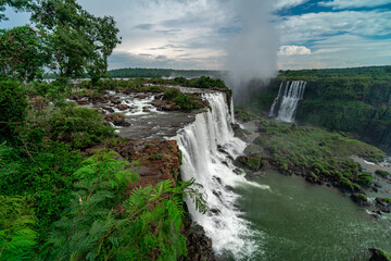 Fototapeta na wymiar Iguazu Falls on the border of Brazil and Argentina in South America