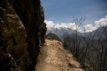 Hike through the Apur&iacute;mac canyon to the ruins of Choquequirao, an Inca archaeological site in Peru, similar in structure and architecture to Machu Picchu.