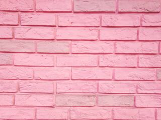 Fototapeta premium Beautiful pink brick wall, female or girl concept background material.