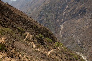 Hike through the Apurímac canyon to the ruins of Choquequirao, an Inca archaeological site in Peru, similar in structure and architecture to Machu Picchu.