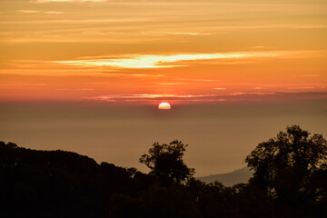 sunset in the mountains