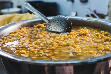 Boiled chickpeas for making hummus