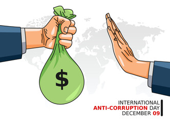 vector graphic of international anti-corruption day good for international anti-corruption day celebration. flat design. flyer design.flat illustration.