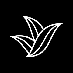 corn and corn leaf vector logo design in black and white color