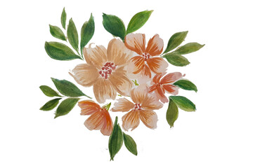 bouquet of flowers Watercolor set of flowers / floral design for magazines, books, posters, teaching materials, welcome cards, gift cards, wrapping paper