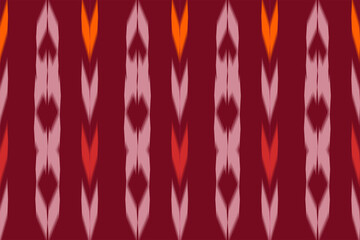 Red traditional ikat fabric pattern