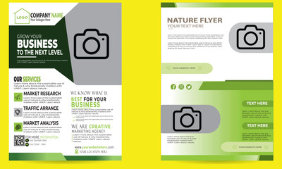 Green Corporate and Minimal  Business Flyer Leaflet Template CMYK Design