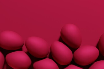 3d render of Ester egg pattern with magenta color of the year