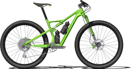 Fototapeta premium bike concept mono fork grasser green