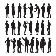 silhouette people on white background , Vector	
