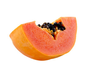 fresh ripe juicy papaya slice on  transparent png