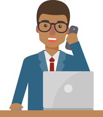 Businessman on duty, male employee at work.