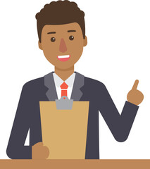 Businessman on duty, male employee at work.