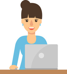 Businesswoman on duty, female employee at work.