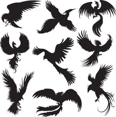 Phoenix traditional fantasy creature silhouette