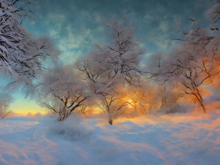 Winter Landscape, Dusk