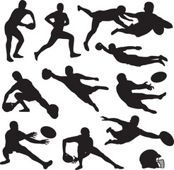 rugby sport silhouette