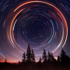 Colourfull star trails