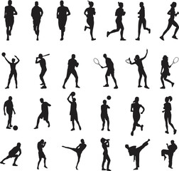 silhouette people on white background , Vector	