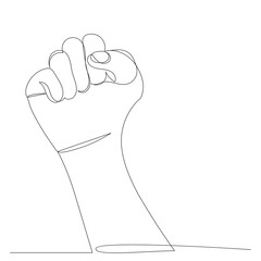 fist sketch, continuous line drawing, vector