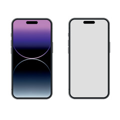 High quality realistic new version of smartphone with blank white screen.Realistic phone vector mockup for visual demonstration