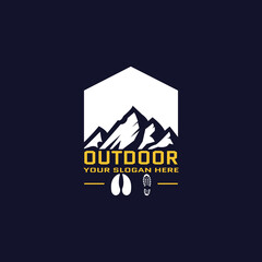 Mountaineering logo. Mountain basecamp logo