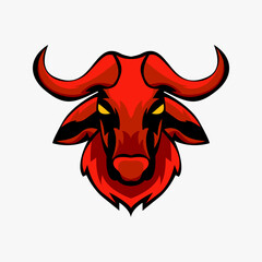 Buffalo head mascot illustration logo design template for sport or e sport team