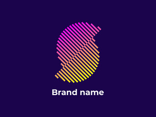 Custom gradient S letter mark futuristic logo