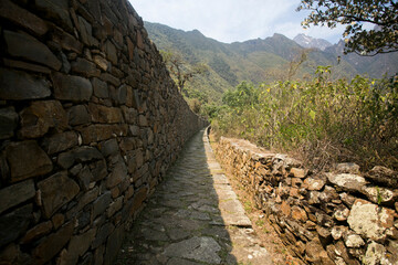 Ruins of Choquequirao, an Inca archaeological site in Peru, similar in structure and architecture...