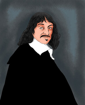Illustration of the French philosopher René Descartes