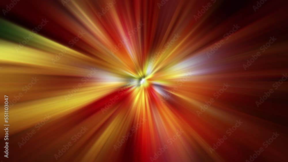 Poster animation loop of beautiful center yellow orange red light radial shine ray animaion abstract backgr