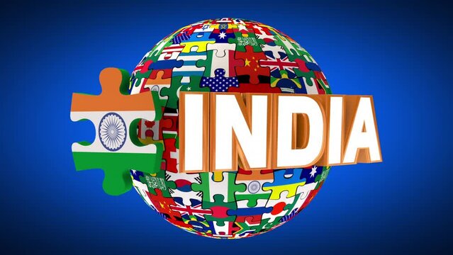 India Country Nation Flag World International Relations 3d Animation