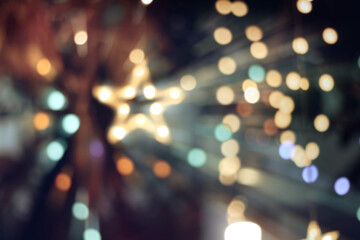 blurred christmas bokeh light background, colorful defocus glittering lights