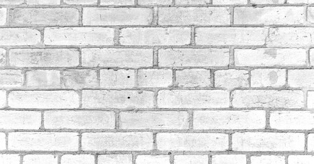 Old white grunge brick wall texture or background.