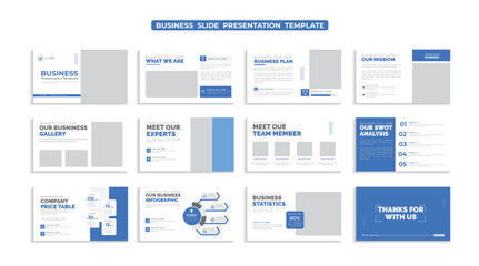 Fototapeta na wymiar Creative business presentation slide template design set