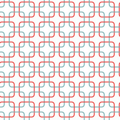 Seamless geometric pattern with round corner squares. Retro shapes and colours, design for wrapping paper, holiday greetings, scrapbooking, winter, Christmas and New Year celebration.