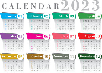 calendar 2023 english language