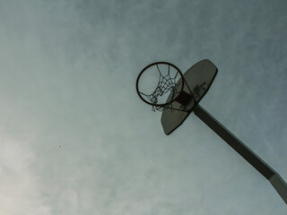 abandoned basketball court