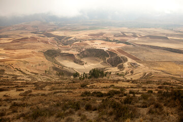 Fototapeta premium Agricultural terraces in the Sacred Valley. Moray in Cusco, Sacred Valley, Peru
