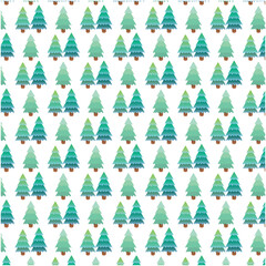 Seamless Christmas pattern with christmas tree. Seamless flat pattern with icons of Happy New Year and Christmas Day. Geometric Christmas trees , seamless pattern
